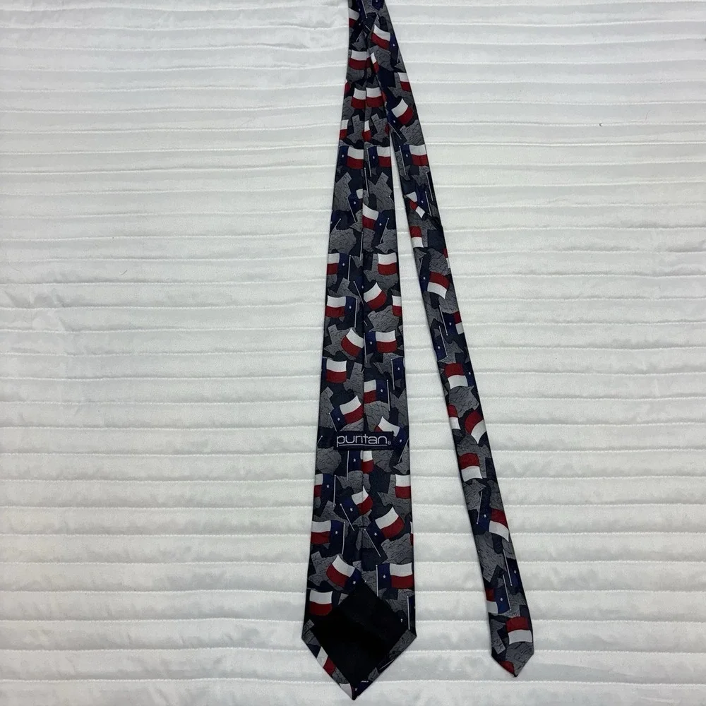 Puritan Men's Neck Tie Multi-Color Polyester Texas State Flag Design